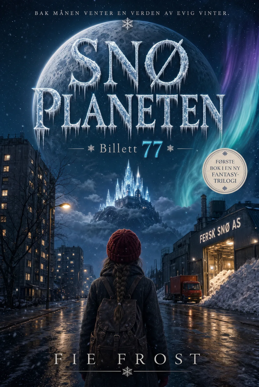Bokomslaget til «Snøplaneten – Billett 77» av Fie Frost